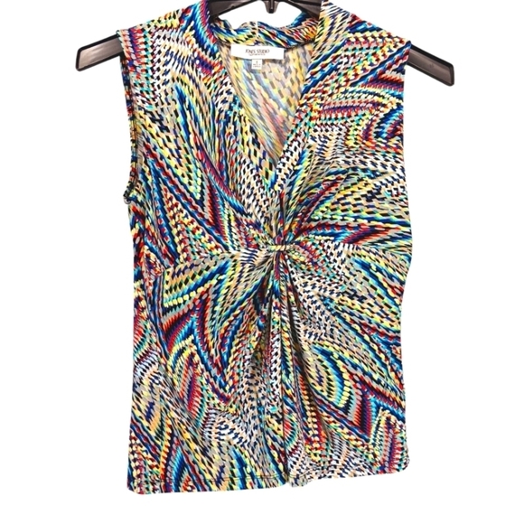 Jones Studio Tank Top PRIDE LGBTQ Women's Small SLINKY Rainbow Stretch Abstract - Picture 2 of 6